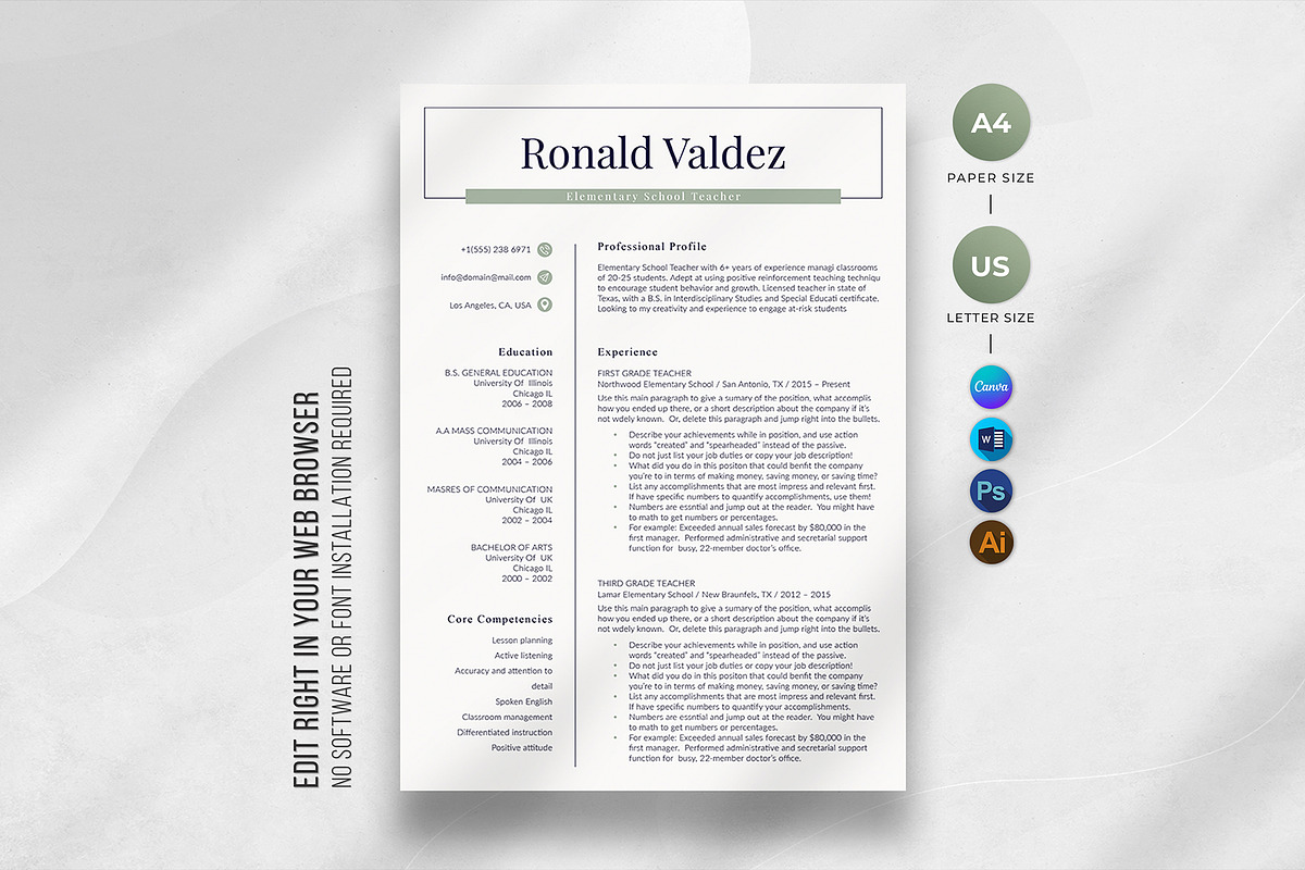 Modern Resume Template, a Resume Template by DesignDevisers (Photo 1 of 10)