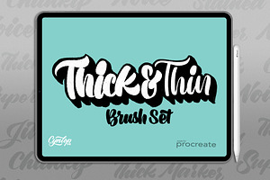 Procreate Thick & Thin Brush Set