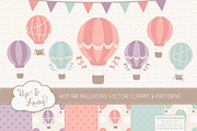 Vintage Girl Hot Air Balloons, an Illustration by Amanda Ilkov (Thumbnail 1 of 5)