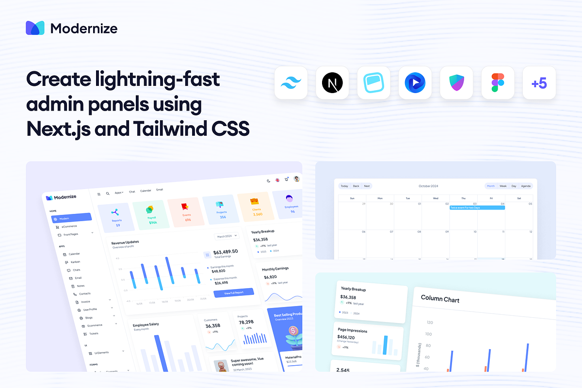 Modernize Tailwind Admin Dashboard, a Templates & Theme by AdminMart (Photo 1 of 15)