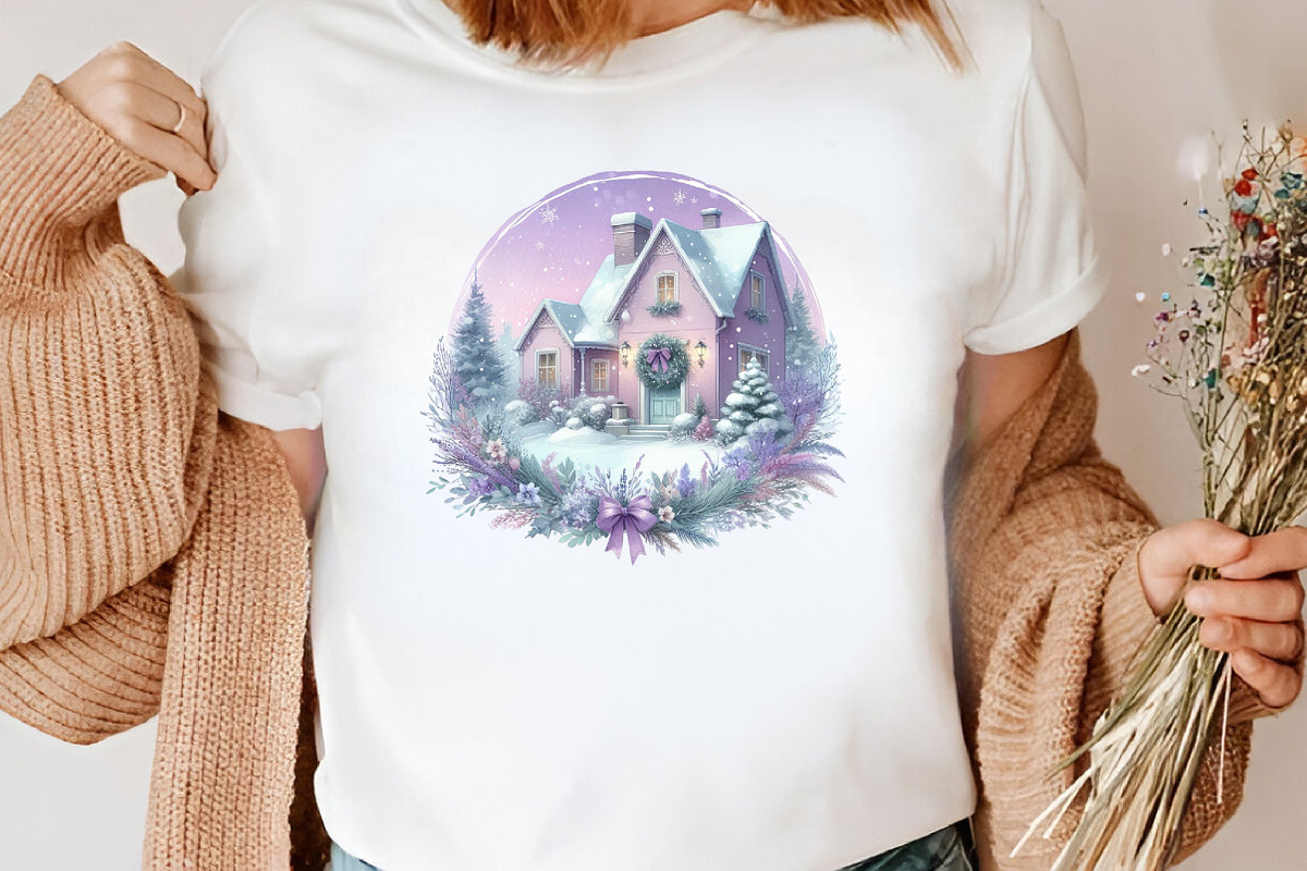 Watercolor Christmas House Clipart, an Illustration by Canvas Craft (Photo 5 of 7)