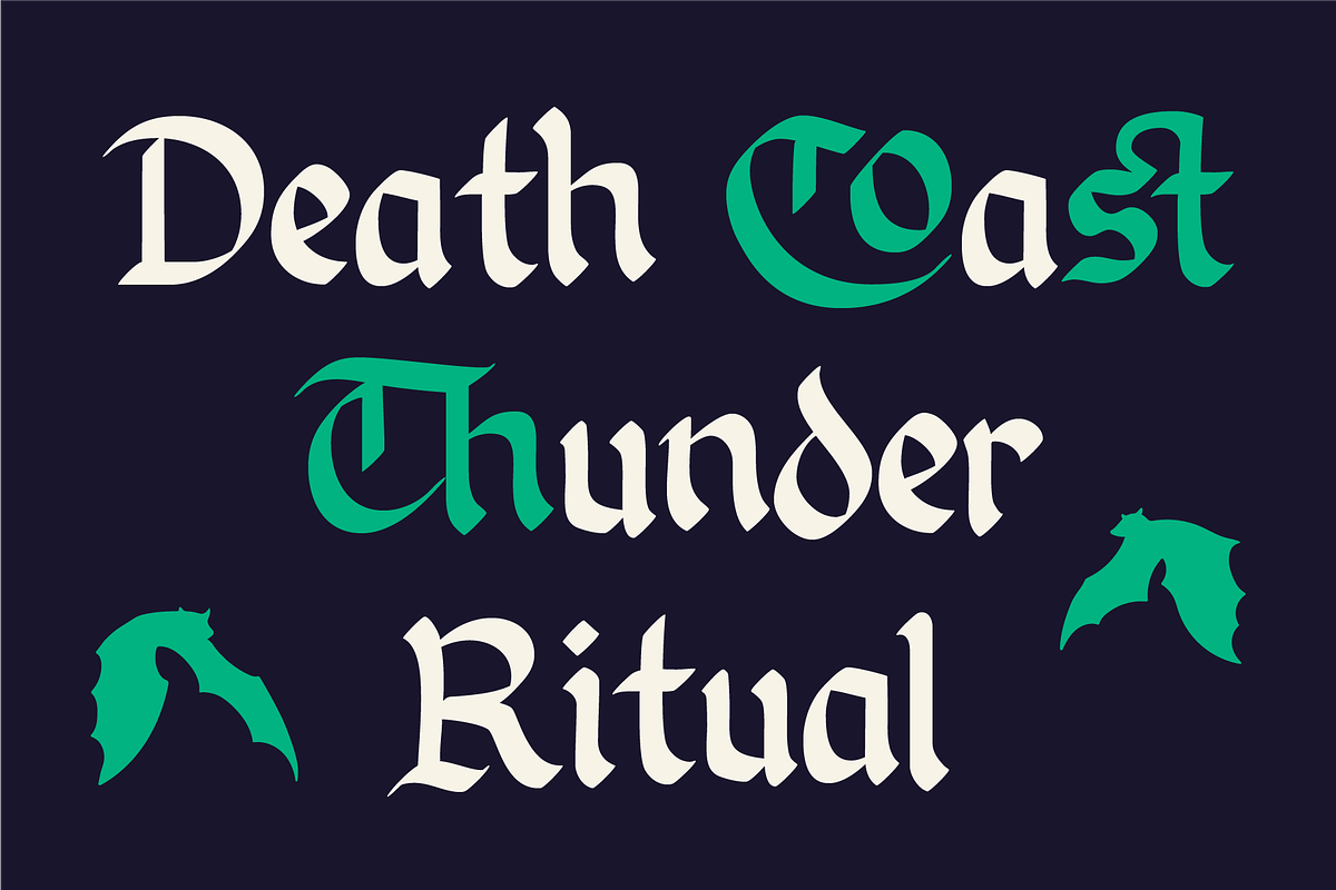 Quembey – Retro Horror Blackletter, a Blackletter Font by Tiptop Graphic (Photo 5 of 9)
