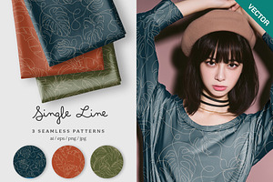 Single line seamless pattern set