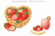 Strawberry Tea Time Watercolor Set, a Food Illustration by Sunshine Art (Thumbnail 6 of 7)
