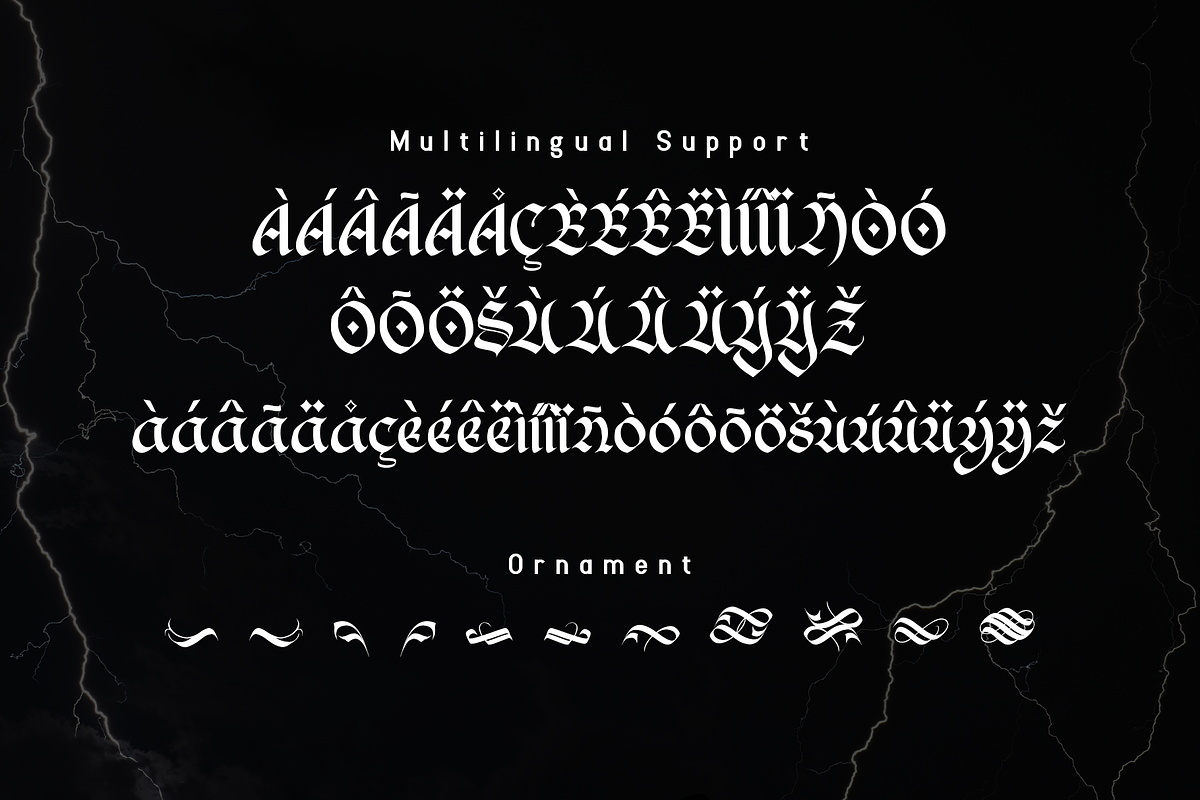 Black Rain - Modern Blackletter Font, a Blackletter Font by overlaytemplates (Photo 5 of 5)