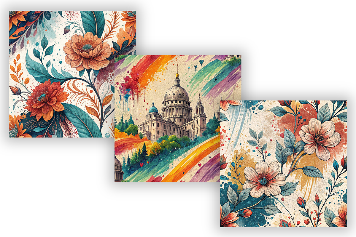 Colorful Paint Splatter Patterns, a Pattern Graphic by FloridPrintables (Photo 5 of 10)