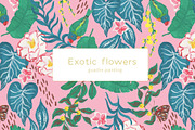 Exotic flowers, a Pattern Graphic by ramika (Thumbnail 1 of 6)