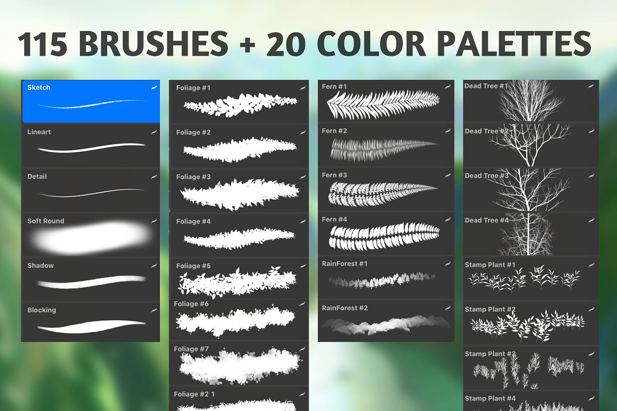 Environment Brushes for Procreate, a Brush Add-On by ArtbyHien (Photo 5 of 8)