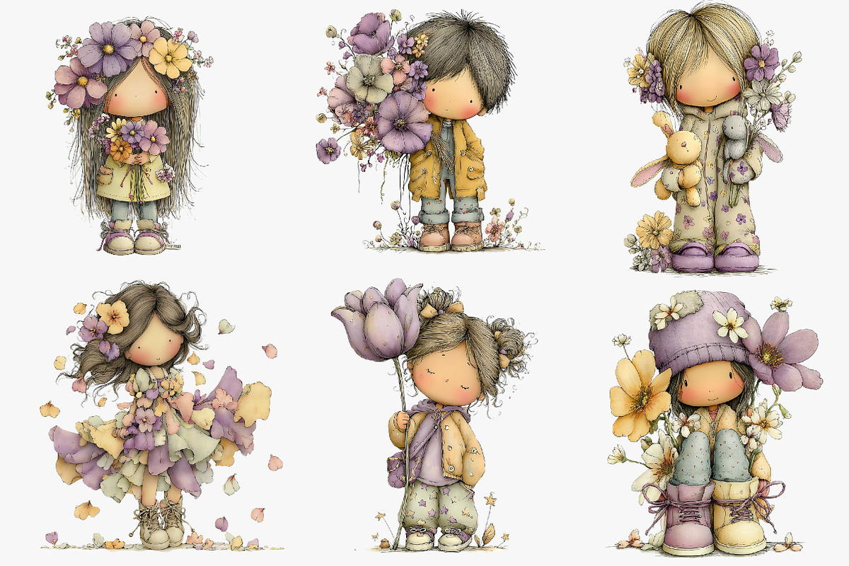 whimsical easter kids, an Illustration by CreationArt (Photo 5 of 6)