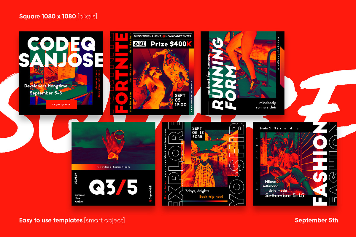 Cyberpunk Social Media Pack +Stories, a Social Media Template by September 5th (Photo 7 of 14)