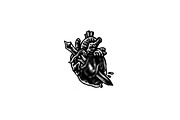 Human Heart | Tattoo Style, an Education Illustration by Design by sebrodbrick (Thumbnail 4 of 11)