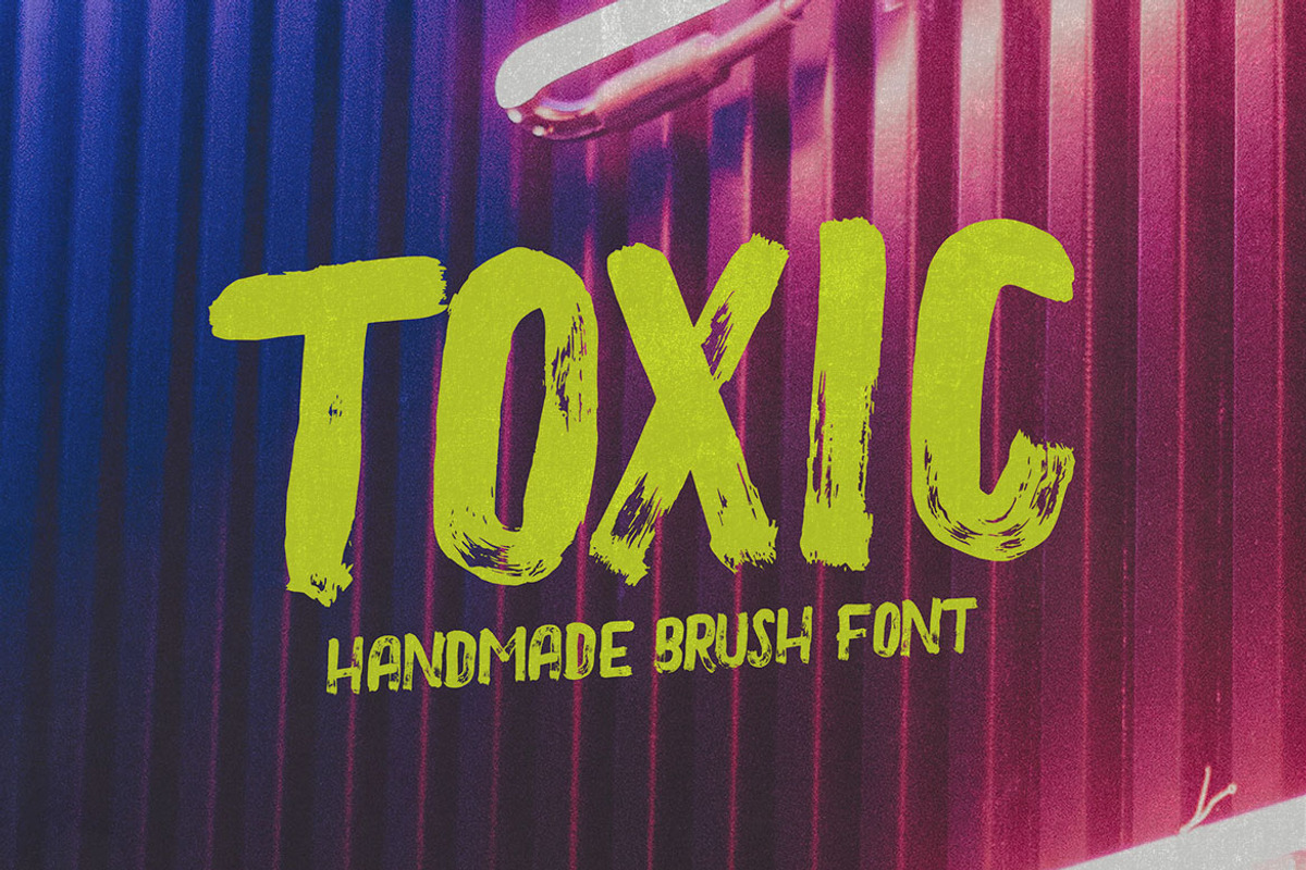 Toxic - Brush & Grunge Font, a Sans Serif Font by Cruzine (Photo 7 of 7)