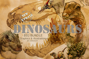 Watercolor Dinosaur Collection
