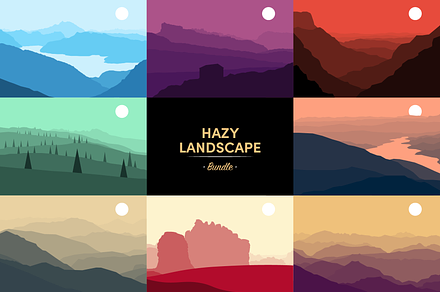 Vector Hazy Landscapes Bundle