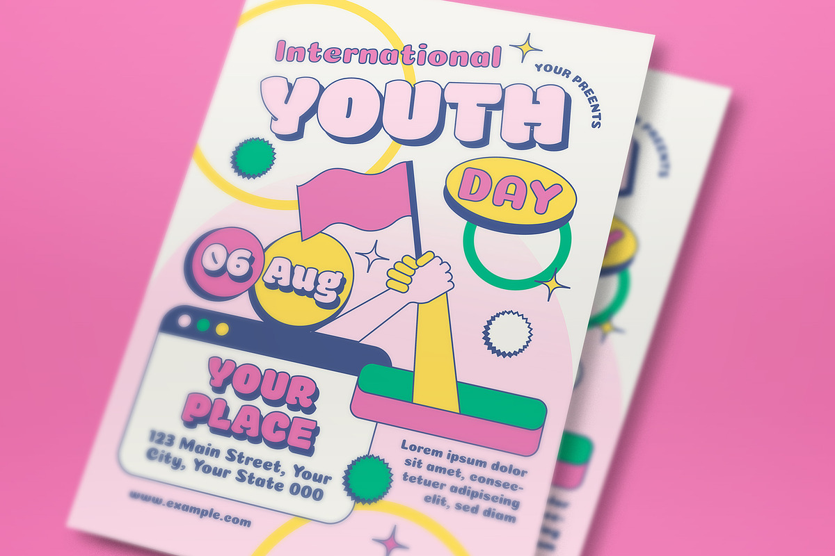 International Youth Day Flyer Set, a Flyer Template by graphicook (Photo 2 of 3)