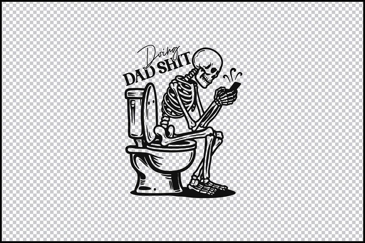 Doing Dad Shit Skeleton on Toilet, an Object Graphic by BeeCraftR (Photo 1 of 5)