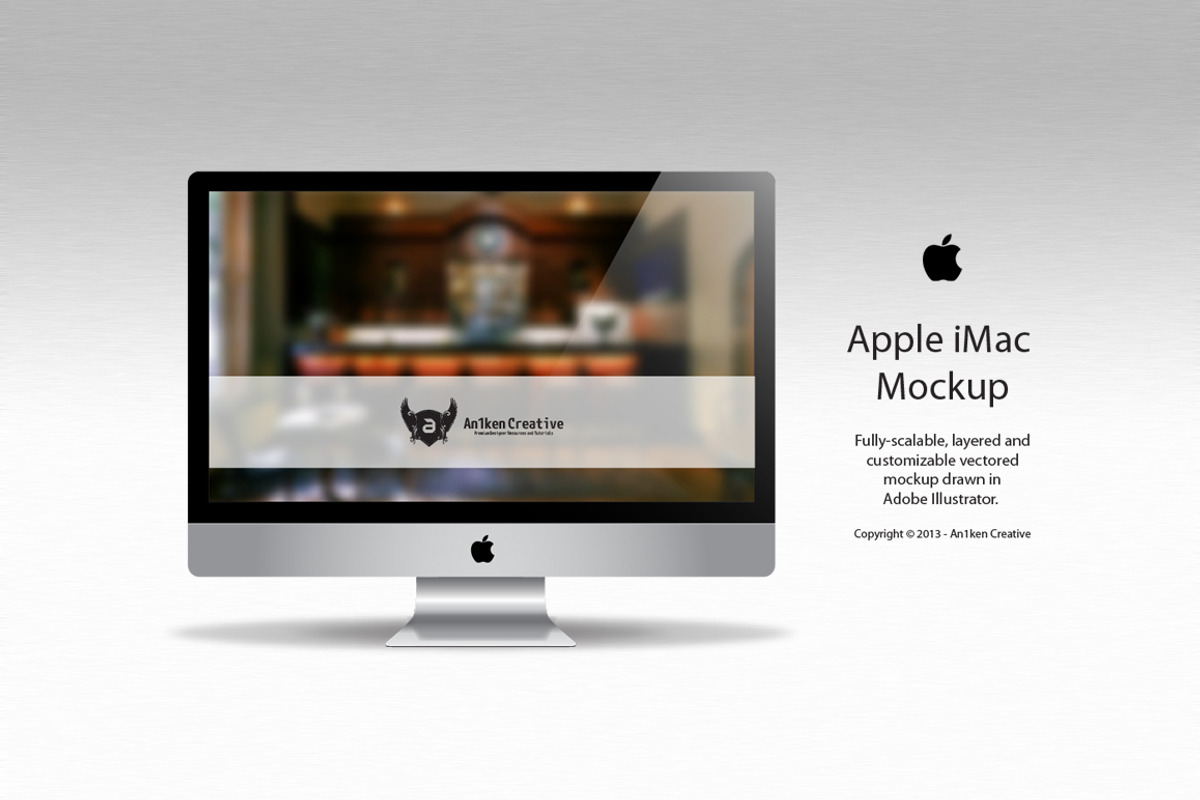 Apple iMac Vector Mockup, a Mac Mockup by Inconcept Media Arsenal (Photo 1 of 2)