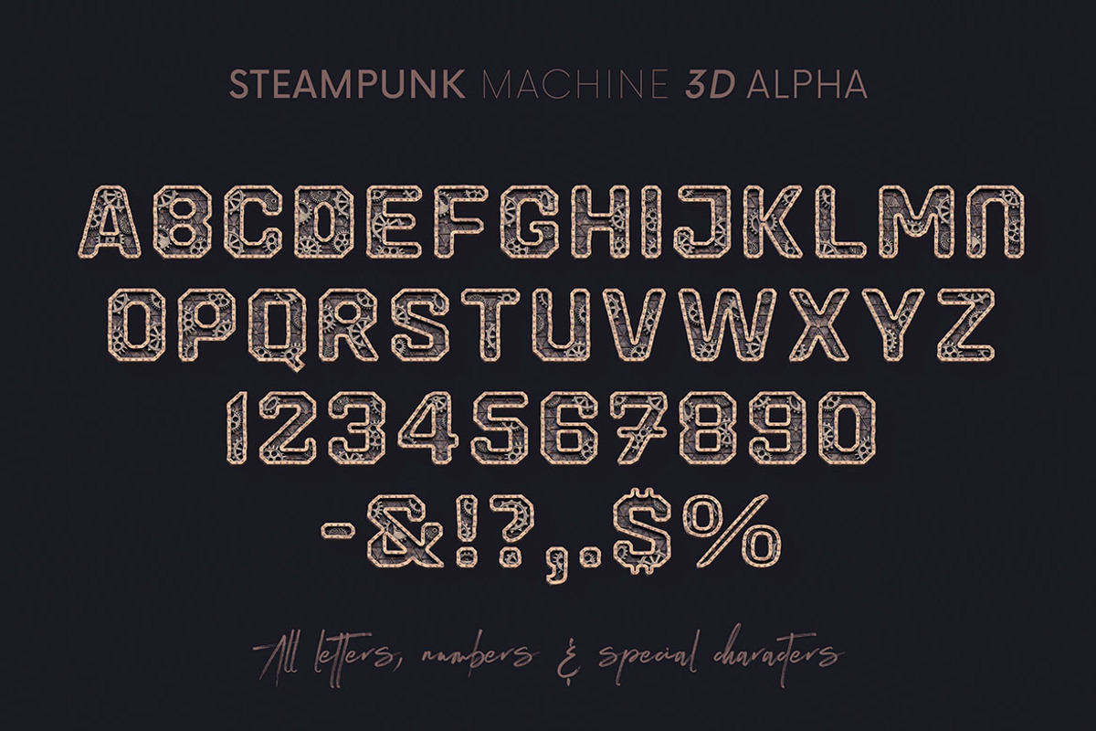 Steampunk Machine - 3D Lettering, a Graphic by MIIM (Photo 8 of 8)