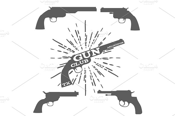 Gun Club Design Elements Isolated