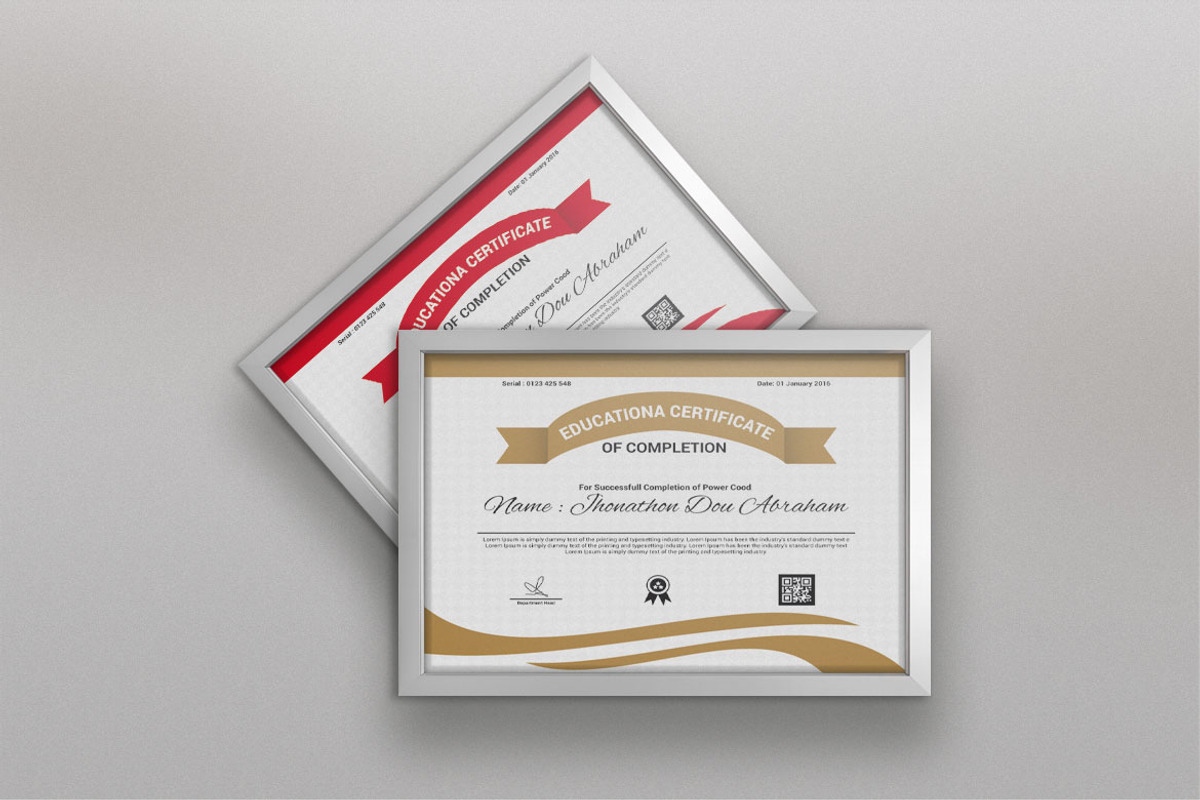 Certificate of Achievement Template, a Stationery Template by BrandlyTemplate (Photo 2 of 3)