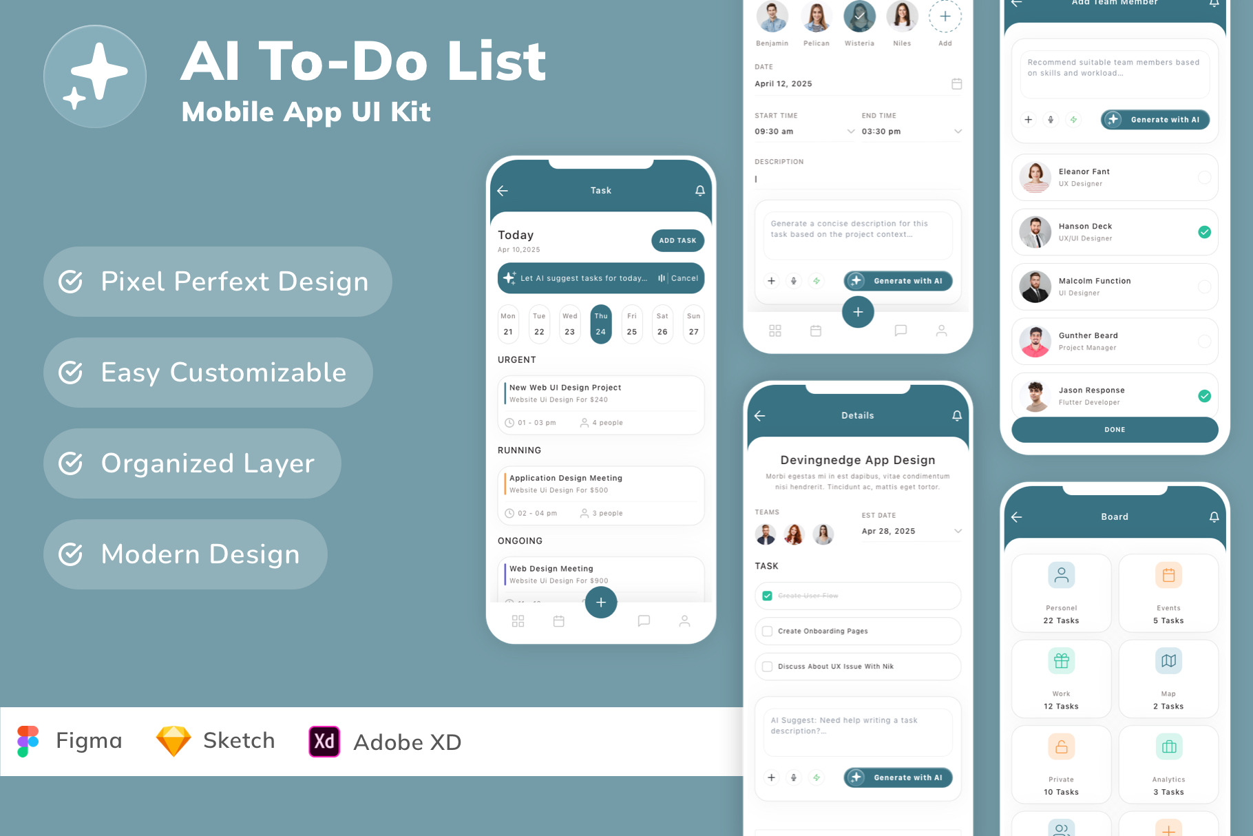 AI To-Do List Mobile App UI Kit, an UI Kit Template by Betush