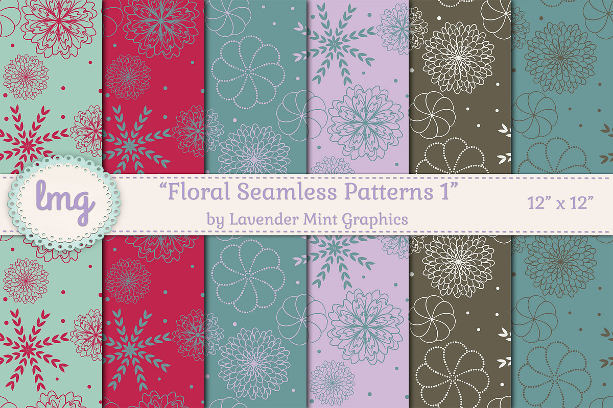 Floral Seamless Pattern, a Pattern Graphic by Lavender Mint Graphics (Photo 1 of 3)