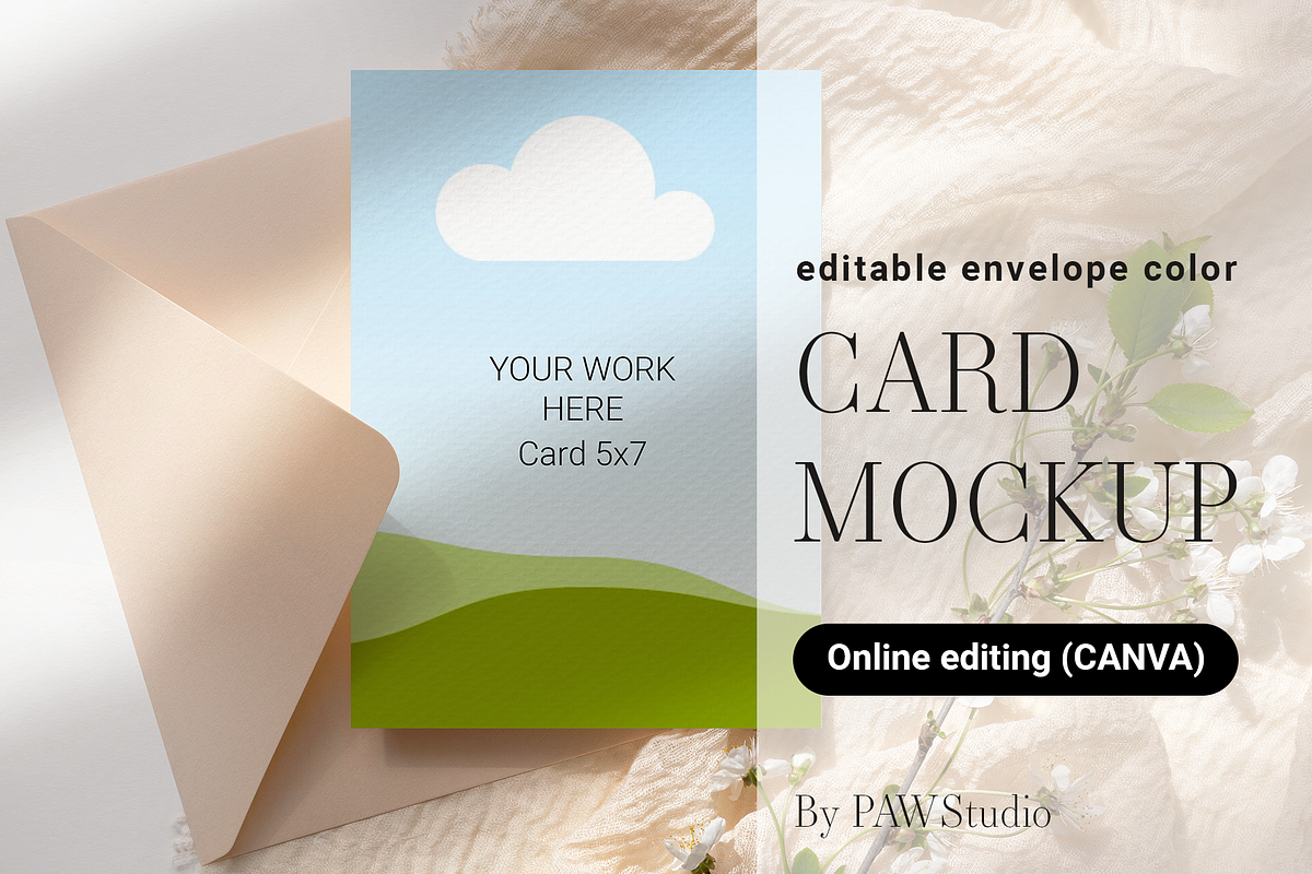 Card Mockup 5x7 Online Edit 8e Canva, a Product Mockup by PawMockups 2 (Photo 1 of 8)