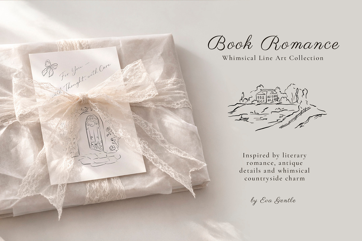 Vintage Literary Line Art collection, a Decorative Illustration by Eva Gentle (Photo 7 of 13)