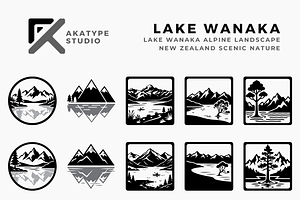 Lake Wanaka Alpine Icon Collection, a Solid Icon by Akatype Studio