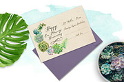 Watercolor Pretty Succulents, an Illustration by Graphobia (Thumbnail 4 of 10)