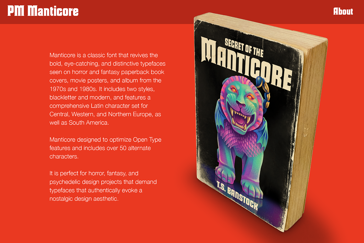 Manticore Gothic Horror Fantasy Font, a Serif Font by Paper Moon Graphic Supply (Photo 2 of 8)