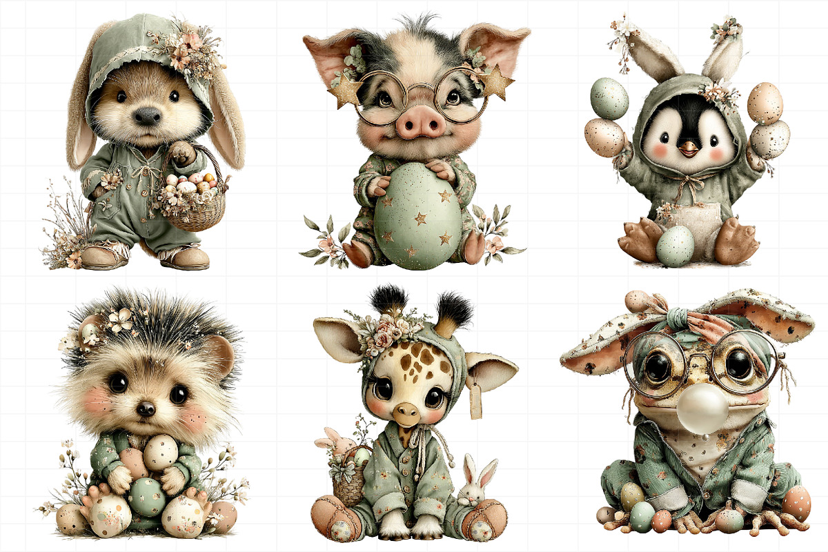 Quirky Easter Animals Clipart, an Illustration by Daily.Designs (Photo 6 of 7)