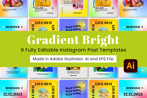 9 Gradient Bright Instagram Post