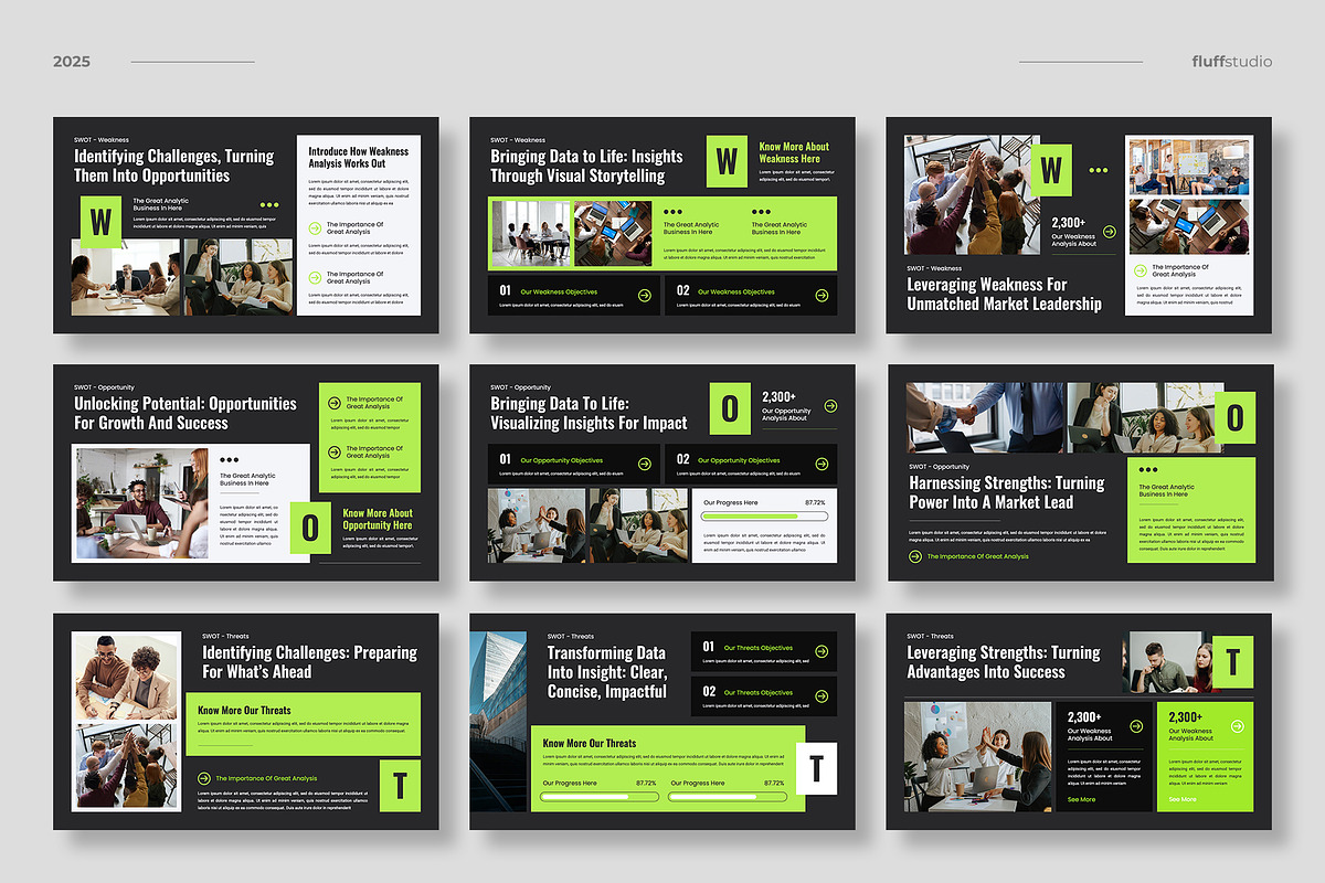 SWOT Analysis Keynote Template, a Presentation Template by fluffstudio (Photo 3 of 4)