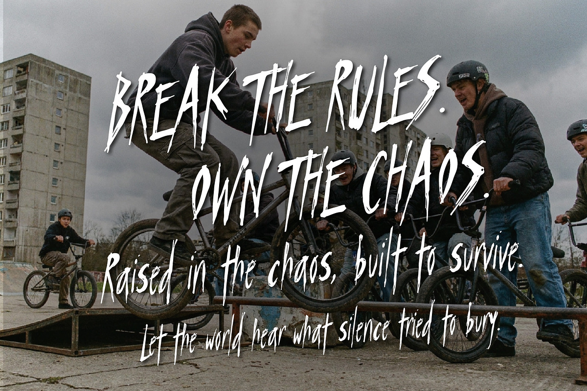 Punksters Trauma - Break the Rules, a Handwritten Font by HypeWorksCo (Photo 7 of 14)