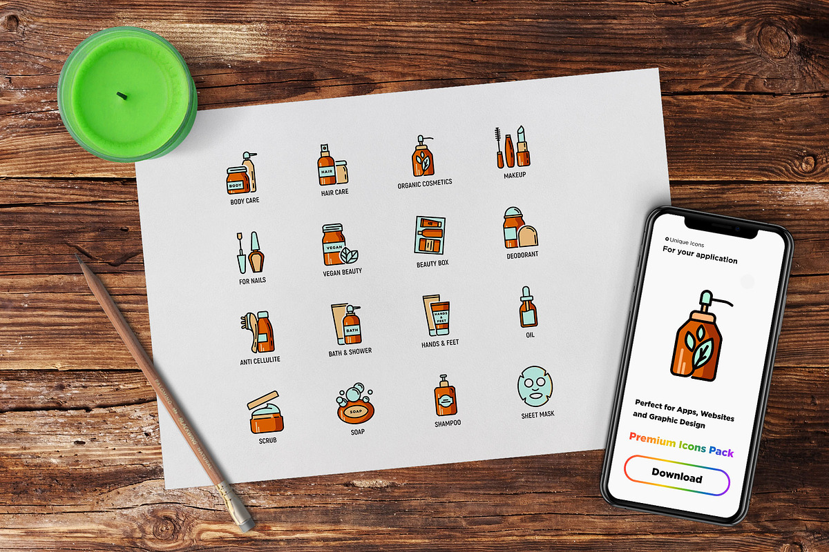 Beauty Products | 20 Thin Line Icons, an Outline Icon by Alex Blogoodf (Photo 4 of 11)