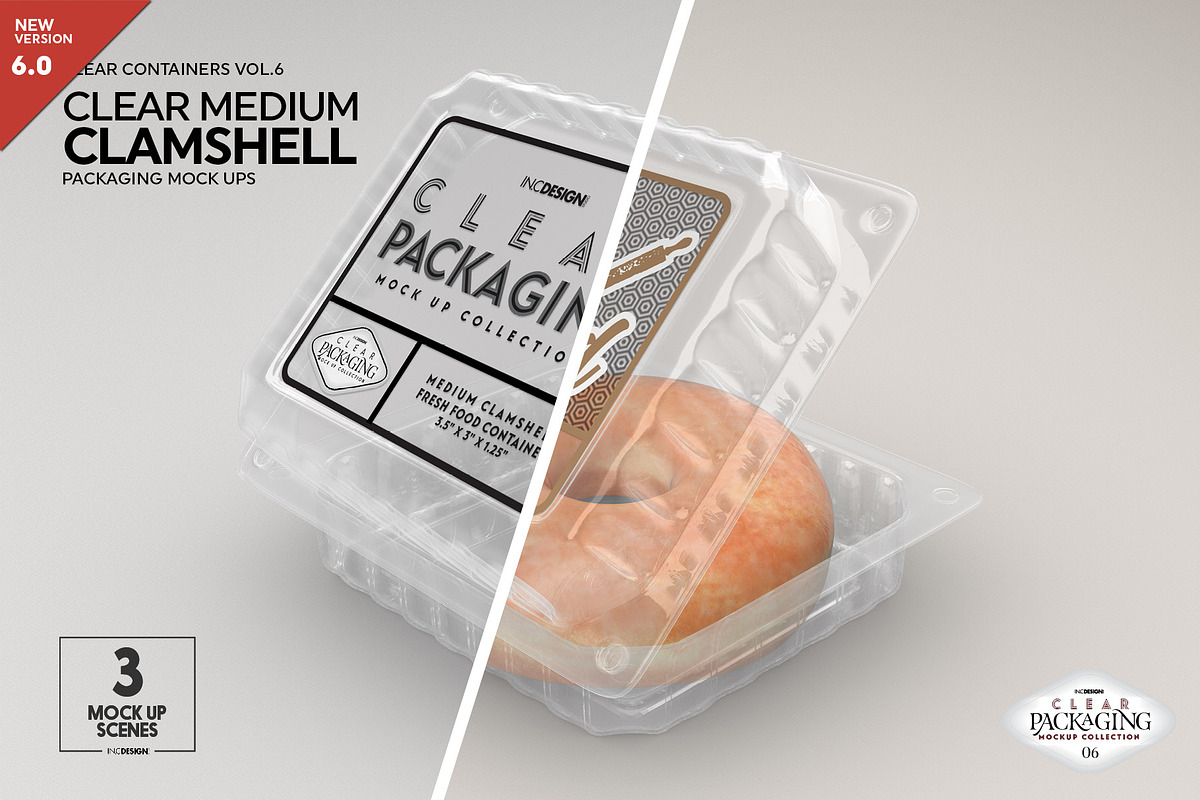 Medium Clamshell Packaging Mockup, a Product Mockup by INCDesign (Photo 1 of 16)