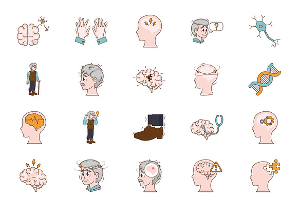Parkinson Disease Icons Set preview 2