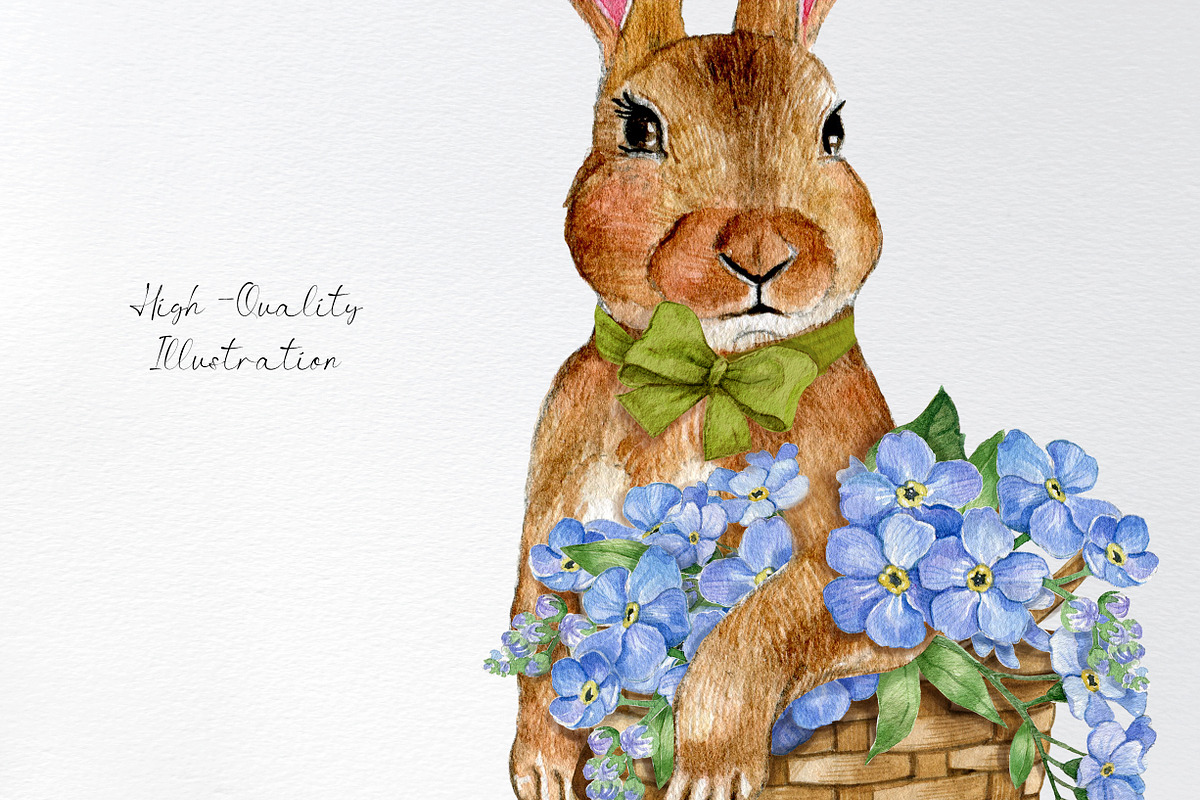 Watercolor spring easter clipart, a Seasonal Illustration by yana.fefelova (Photo 3 of 5)