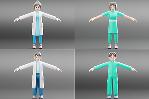3D Medical Character Collection, a Characters & Person 3D Model by Dudukbersama
