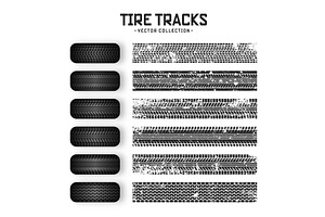 Grunge tire tracks, rubber wheels, a Transportation Illustration by 32pixels