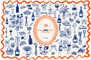Whimsical Wine Doodle Pack, a Food Illustration by SunnJaneArt (Thumbnail 1 of 16)