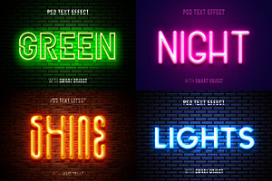 glow neon text effect bundle