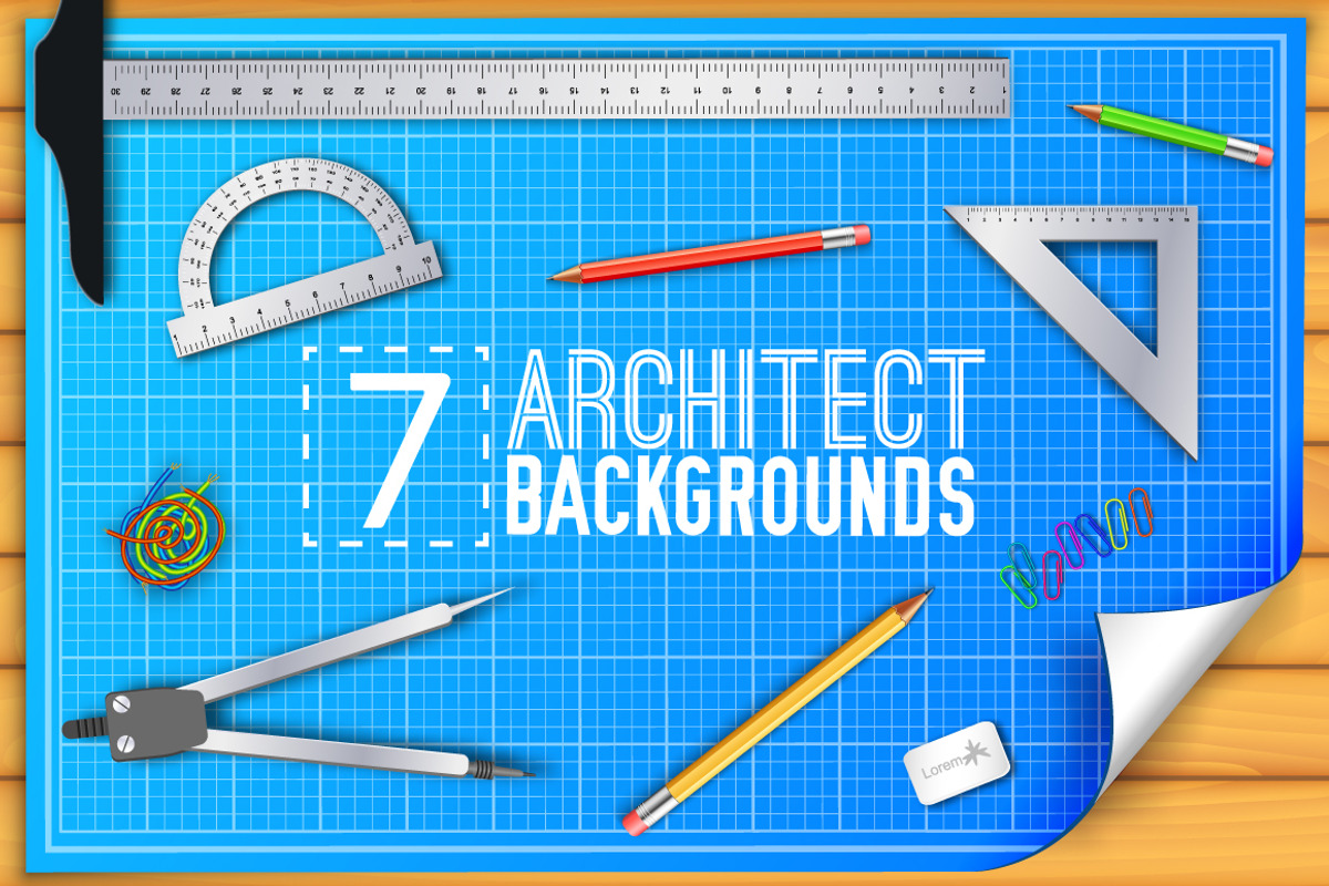 7 blueprint architect backgrounds, an Illustration by LineTale (Photo 1 of 5)