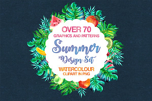 Watercolor Summer Design Set