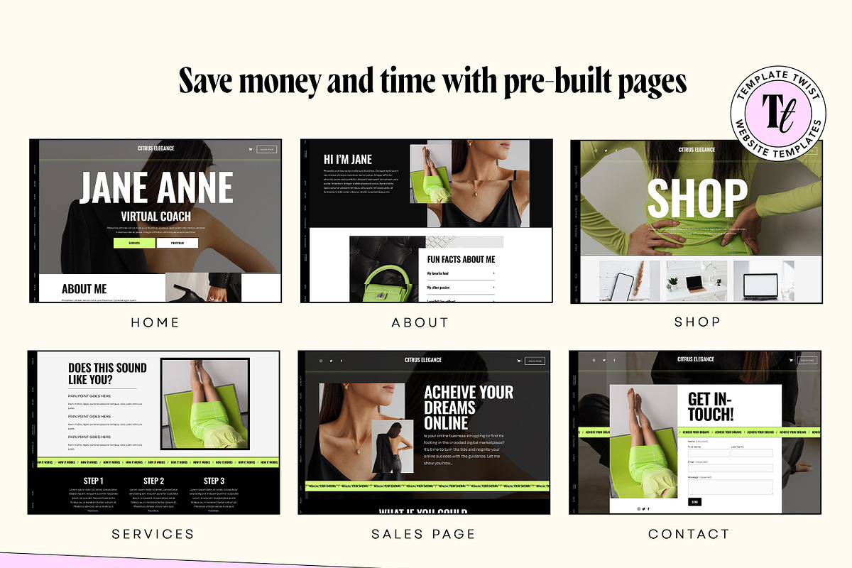 Neon Squarespace Website Template, a Squarespace Template by Template Twist Shop (Photo 7 of 10)