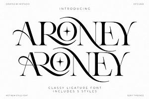 Aroney Family | 5 Style Fonts, a Serif Font by IM Studio