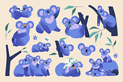 Cute funny koala bear animals set, an Animal Illustration by PaperTrident (Thumbnail 2 of 6)