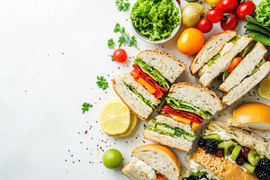 Healthy and colorful breakfast, a Photo by Pavel_design