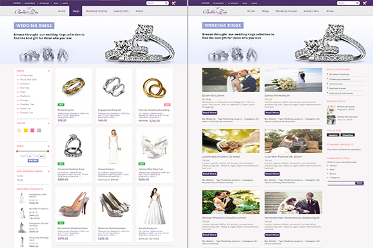 Responsive Magento Wedding Theme, a Websites & App Template by Cmsideas (Photo 3 of 3)